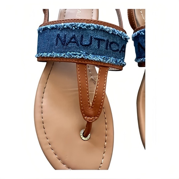 Nautica Buckle Thong Flip-Flop Flat Sandals Size 7 Open Toe Slingback - Picture 4 of 6